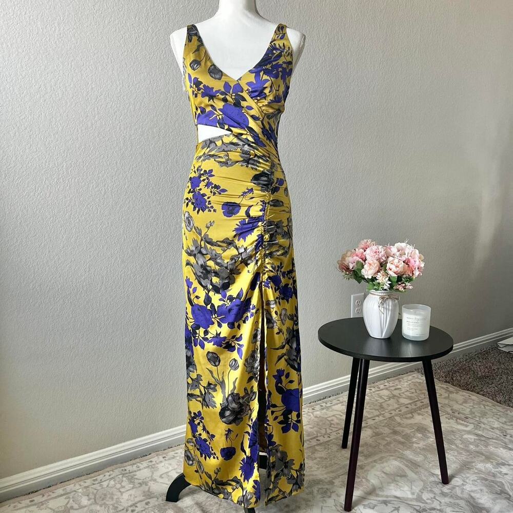 Astr floral cutout maxi dress